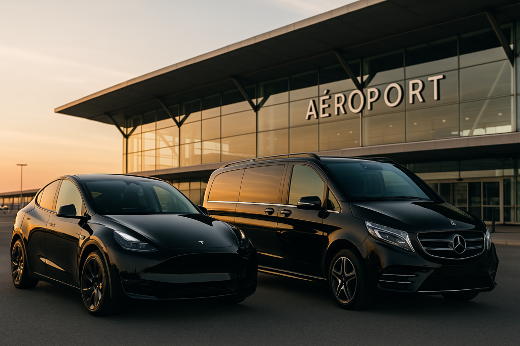 Accueil client par un chauffeur VTC à l’aéroport de nice