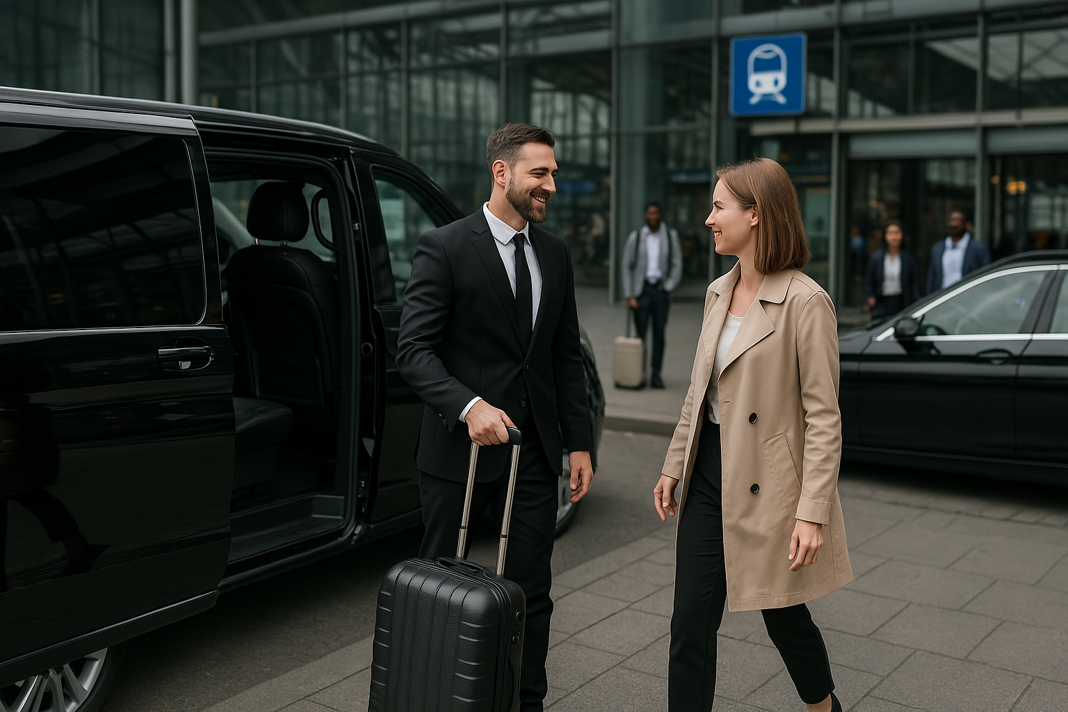 VTC luxe devant gare de Nice