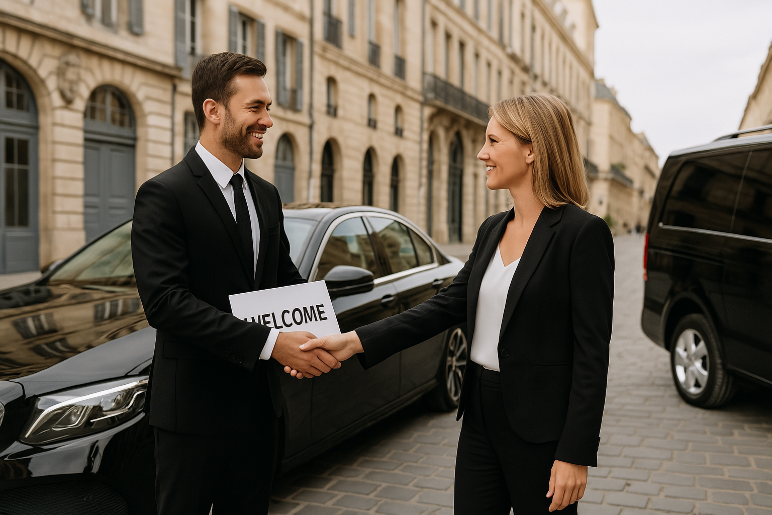 Berline noire pour transfert VTC à Bordeaux